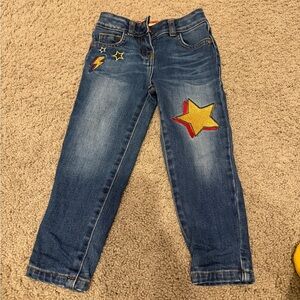 Mini Boden Blue Jeans with Star and Lightning Patch